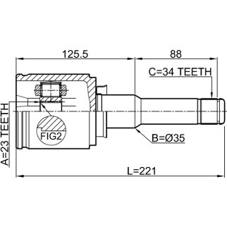 ШРУС внутр левый OPEL ASTRA J 2010-2015 1811-ASJLH фото 2