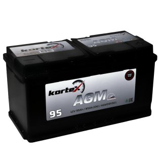 Аккумуляторная батарея KORTEX AGM 6СТ 95 обр. 353х175х190 Турция фото