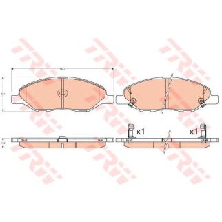 Колодки тормозные передние к-кт TRW GDB3577 фото