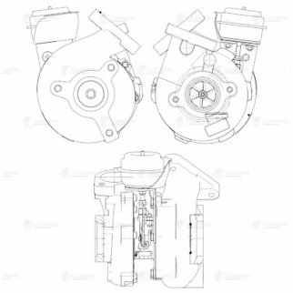 Турбокомпрессор для а/м Nissan Pathfinder (05-)/Navara (05-) 2.5D (YD25DDTi) (тип GT2056V) (LAT 1401 фото 4