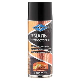 Эмаль термостойкая SKYRON "ЧЕРНАЯ" (аэрозоль) 520 мл. фото