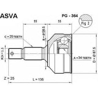 ШРУС наружный ASVA PG36-4 фото