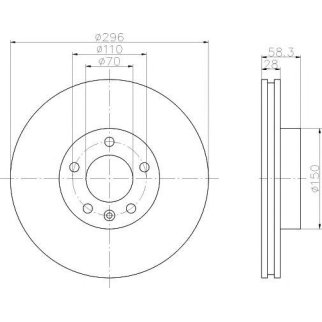Диск тормозной передний вентилируемый MINTEX MDC865 фото