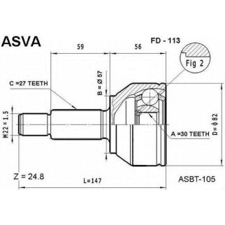 ШРУС НАРУЖНЫЙ 30x57x27 фото