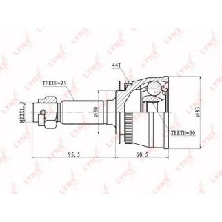 ШРУС наружный передний LYNXauto CO-3628A фото