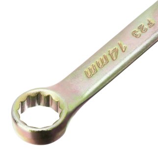 СИБРТЕХ 14980 Ключ комбинированный, 14 мм, желтый цинк фото 4