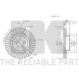 204406NK_диск тормозной передний! Subaru Legasy 89> /Impreza 92> /Forester 97> фото