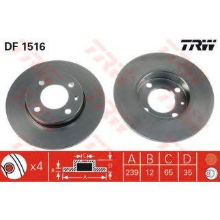 Диск тормозной TRW DF1516 фото