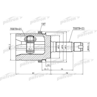 Шрус привода PATRON PCV1338 фото