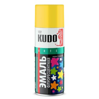 Автоэмаль KUDO флуоресцентная лимонно-желтая 520мл фото