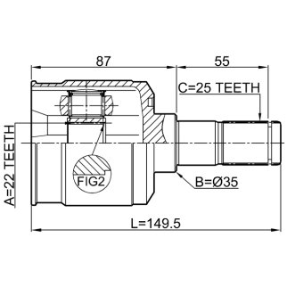 ШРУС внутренний FEBEST 2211-SORR фото 2