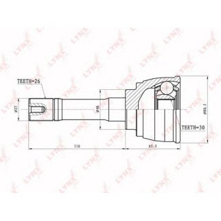 ШРУС наружный передний LYNXauto CO-7305 фото