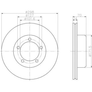 Диск тормозной передний вентилируемый MINTEX MDC565 фото