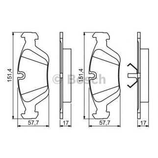 Колодки тормозные передние к-кт BOSCH 0 986 495 229 фото