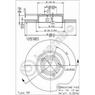 Диск тормозной brembo 08.5747.11 фото