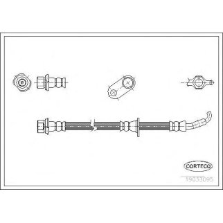 Шланг тормозной TOYOTA: CARINA E 1.6/1.6 GLI/1.8/2.0 GLI/2.0 i 92-97, CARINA E Sportswagon 1.6 GLI/1.6 i/1.8 i/2.0 D/2.0 GLI/2.0 TD/2.0 i 93-97, CARINA E седан 1.6/1 фото
