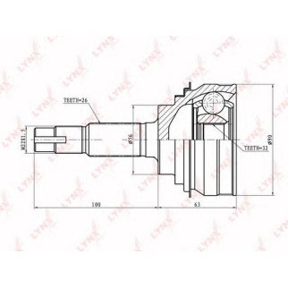ШРУС наружный LYNXauto CO7538 фото