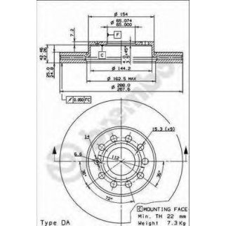 Диск тормозной brembo 09.9145.11 фото