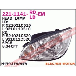 Фара левая DEPO 221-1141L-LD-EM фото