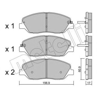 Колодки тормозные передние к-кт metelli 22-0787-0 фото