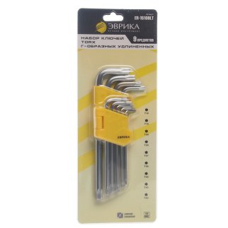 Набор ключей TORX Г-образных удлиненных T10-T50 9пр. ЭВРИКА фото