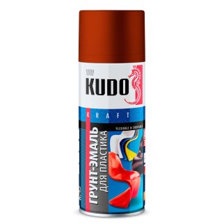 Грунт-Эмаль KUDO для пластика коричневая 520 мл. фото