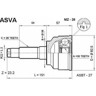 ШРУС наружный ASVA MZ-2-6 фото