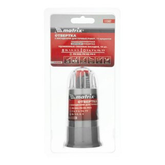 Отвертка для точных работ Fusion с насадками, 11пр. в пласт. пенале Matrix фото 10