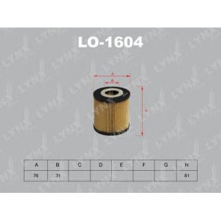 Фильтр масляный LYNXauto LO-1604 фото