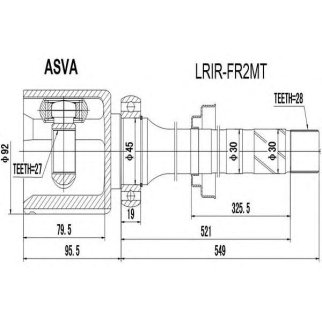 ШРУС внутренний ASVA LRIR-FR2MT фото