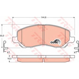 Колодки тормозные передние к-кт TRW GDB3287 фото