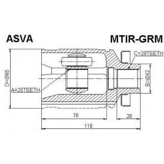 ШРУС внутренний ASVA MTIR-GRM фото