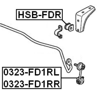 Втулка (сайлентблок) заднего стабилизатора FEBEST HSB-FDR фото 2