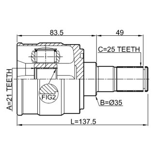 ШРУС ВНУТРЕННИЙ 21X35X25, шт фото 2