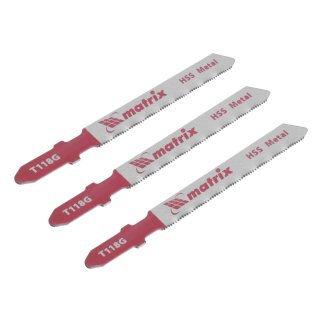 Полотна для электролобзика по металлу, 3 шт. T118G, 50 х 0,8мм, HSS MATRIX Professional фото