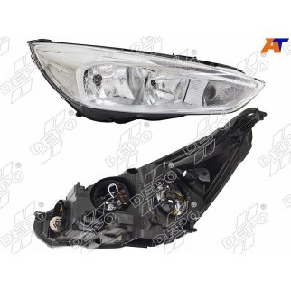 Фара R FORD FOCUS III 14- хром диод фото