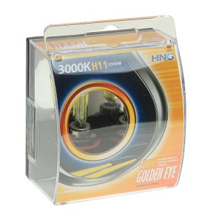 Лампа 12V H11 (55) PGJ19-2 GOLDEN EYE 3000K (2шт) 12V HNG /1/5/50 NEW фото