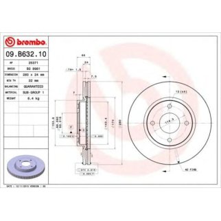 Диск тормозной brembo 09.B632.10 фото