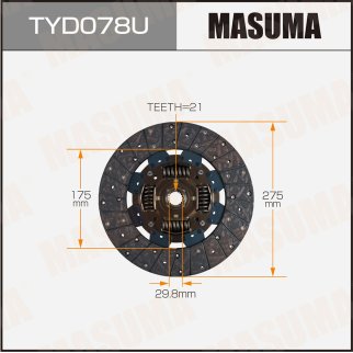 TYD078U_диск сцепления! Toyota Land Cruiser 3.4TD 87-90/4.2D 90-97 фото