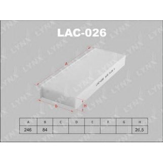 Фильтр салона LYNXauto LAC026 фото