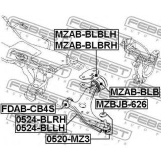 Сайлентблок рычага FEBEST MZAB-BLBLH фото