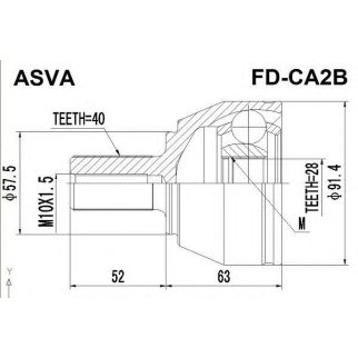 ШРУС наружный ASVA FDCA-2B фото