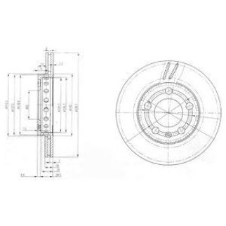 Диск тормозной передний вентилируемый DELPHI BG3695 фото