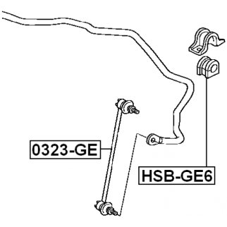 Втулка переднего стабилизатора FEBEST HSB-GE6 фото 2