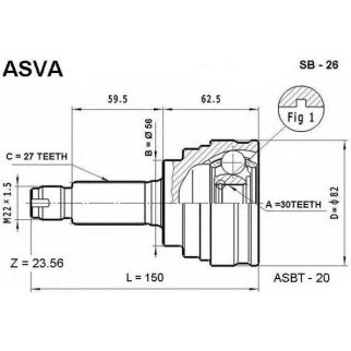 ШРУС наружный ASVA SB26- фото