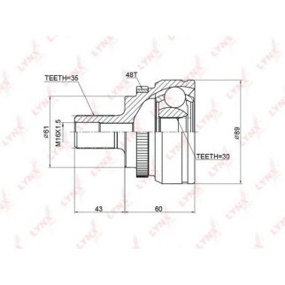 ШРУС наружный LYNXauto CO3772A фото