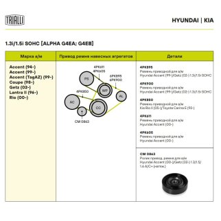 Ролик дополнительный руч. ремня TRIALLI CM0863 фото 4