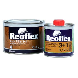 Грунт REOFLEX 2К 3+1 06 серый 0.5л акриловый + отв 0,17л фото