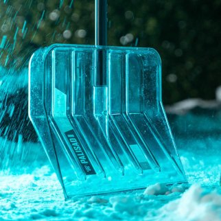 Лопата снеговая поликарбонат 400х400х1380мм СВЕРХПРОЧНАЯ , алюм. черенок, luxe PALISAD фото 8