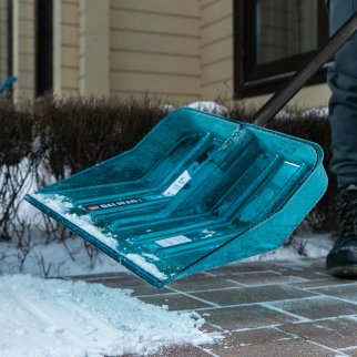 Лопата снеговая поликарбонат 400х400х1380мм СВЕРХПРОЧНАЯ , алюм. черенок, luxe PALISAD фото 11